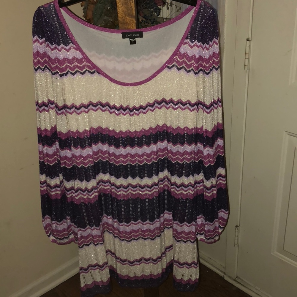 Bebe sparkly off the shoulder dress